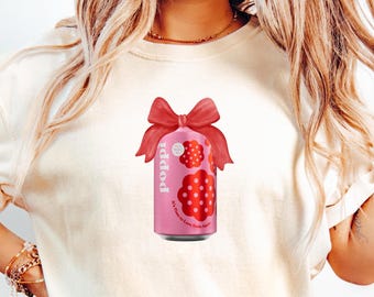 Poppi Red Bow Shirt: Coquette Trendy Tee