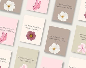 Tarjetas de Afirmaciones para el Embarazo: Mantras Positivos para el Parto (Descarga Digital)