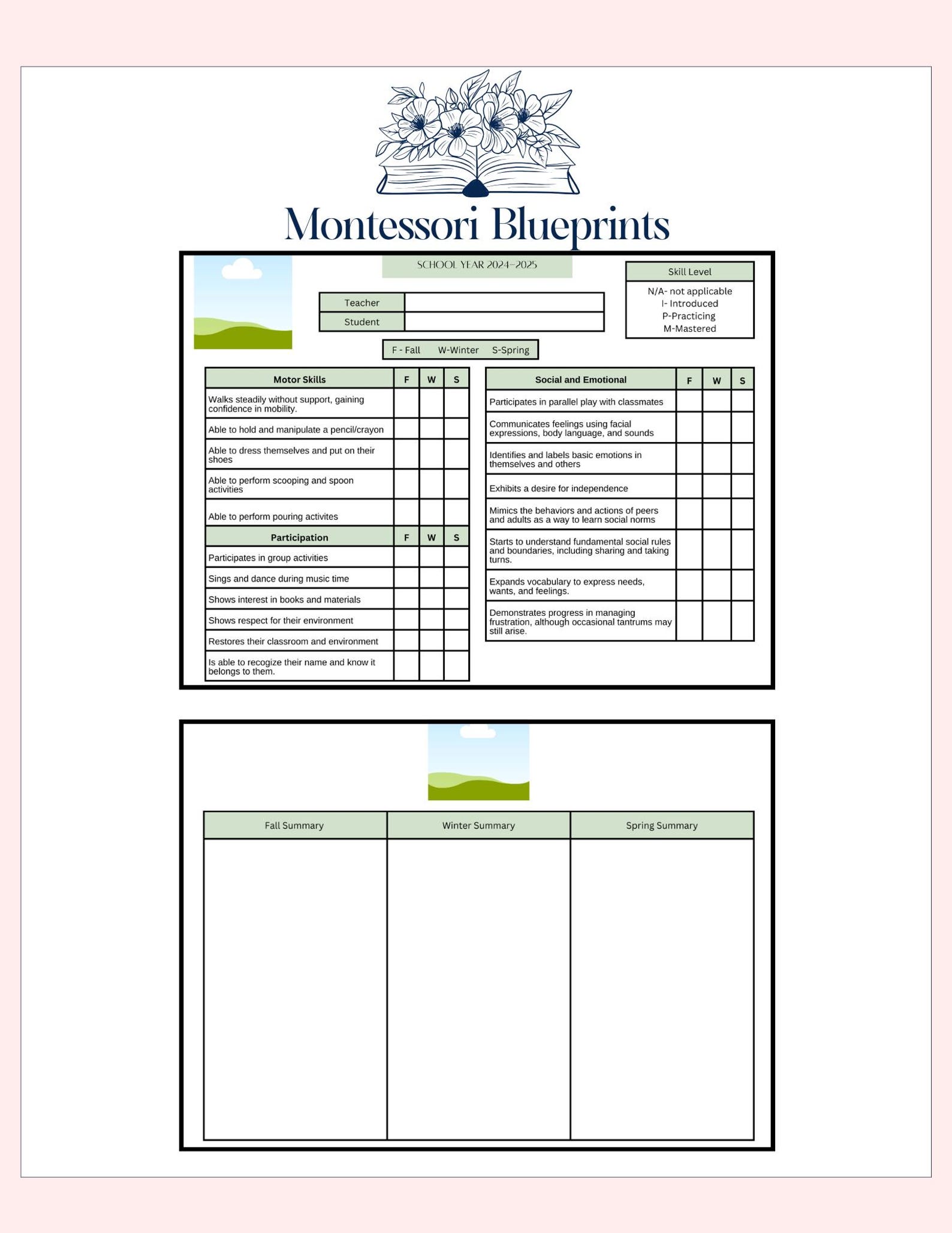Editable child development progress report for 15 36 months digital