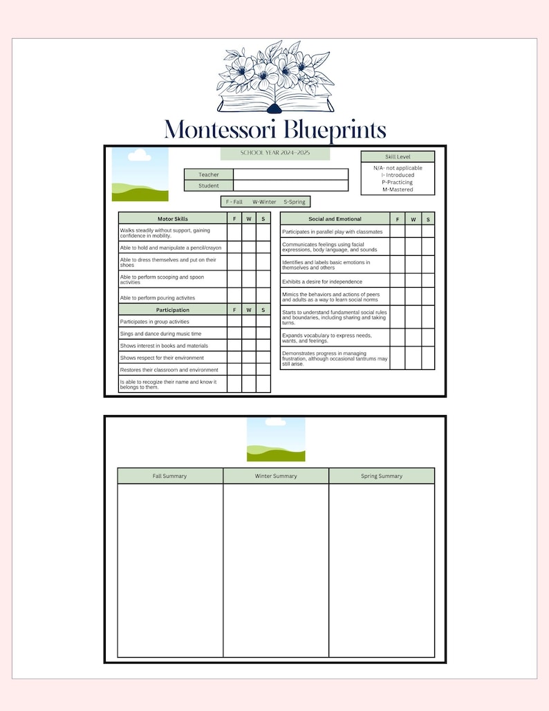 Editable child development progress report for 15 36 months digital