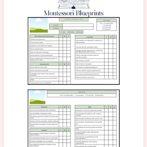 以下が含まれることがあります： 2021-2025年度のモンテッソーリカリキュラムチャートを印刷できます。チャートは、仕事のスタイルと参加、言語、実生活、感覚、数学、文化のセクションに分かれています。各セクションには、秋、冬、春の列があり、スキルレベルはN/A、導入済み、練習中、または習得済みとして示されています。