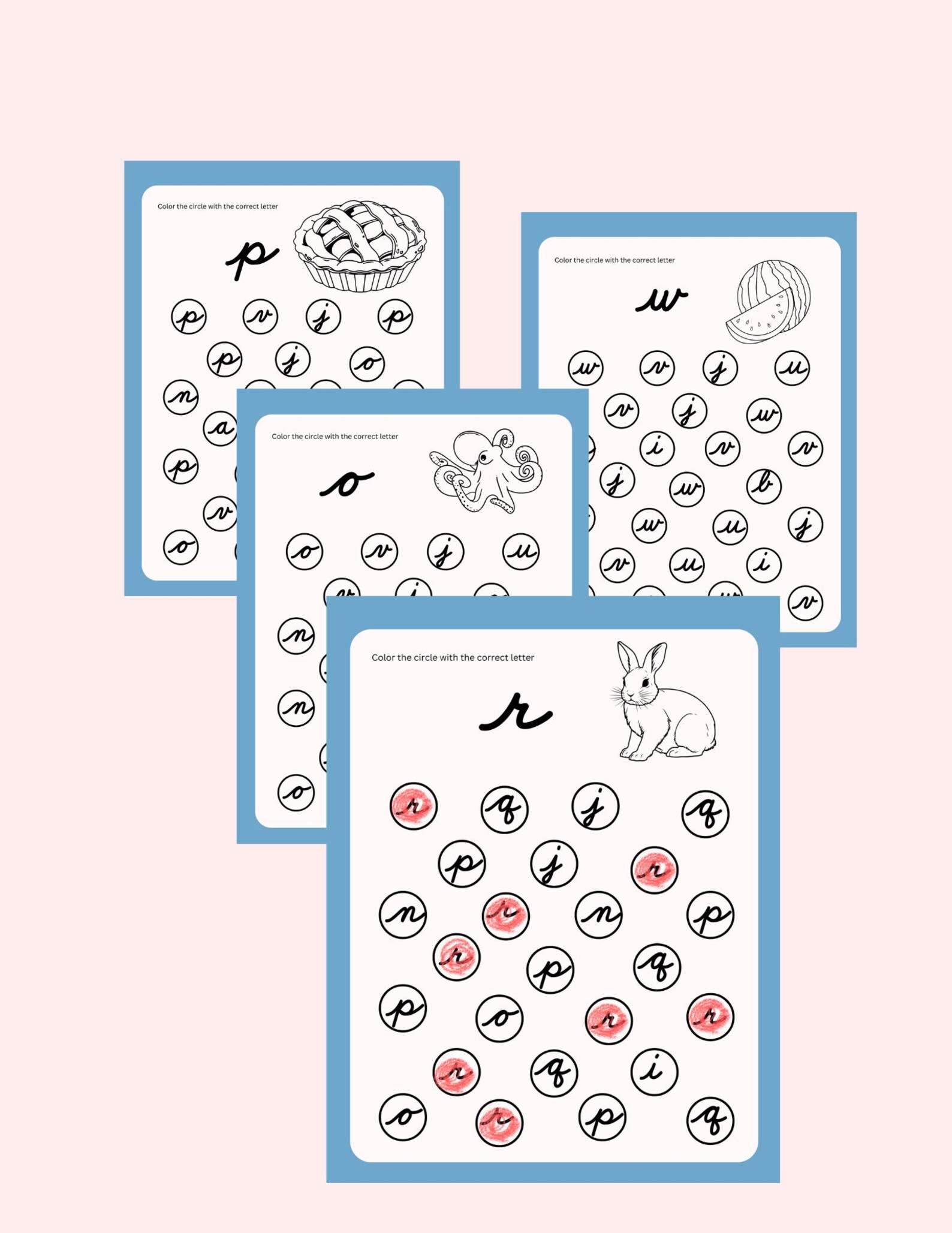 Cursive & Print Letter Recognition Worksheet Bundle – Digital Download ...