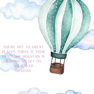 Dr. Seuss "Oh, The Places You'll Go" Balloon Handprint/Footprint Craft - Digital Download