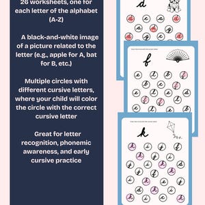 Cursive & Print Letter Recognition Worksheet Bundle – Digital Download ...