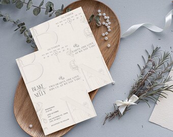 Elegant Save the Date Template – Editable Canva Wedding Invite – Modern Minimalist & Rustic Chic Digital Download