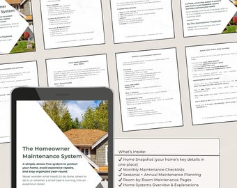 2026 Home Maintenance System for Homeowners | Stay Organized, Track Repairs, Avoid Costly Mistakes | First-Time Homeowner Planner
