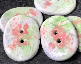 Watercolor Spring Floral Oval Buttons