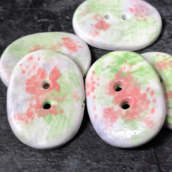 Watercolor Spring Floral Oval Buttons