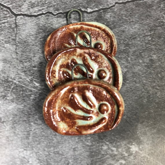 Rustic Stoneware Pendant for Necklace and/or Earrings