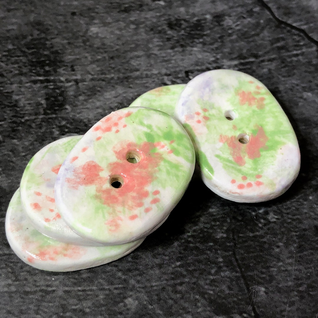 Spring Circle Buttons Watercolor Spring Floral Oval Buttons - Etsy