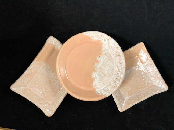Rustic Pink and White Lace Trinket Dishes