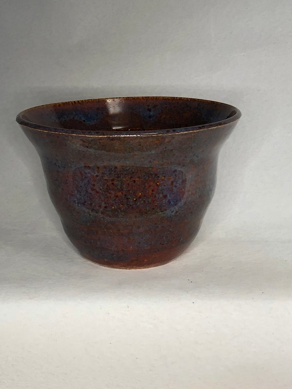 Brown and Blue Small Serving Bowl