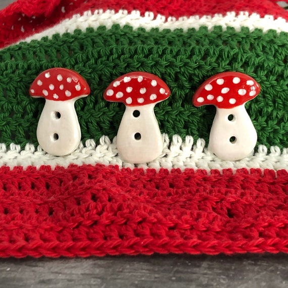 Red and White Mushroom Buttons