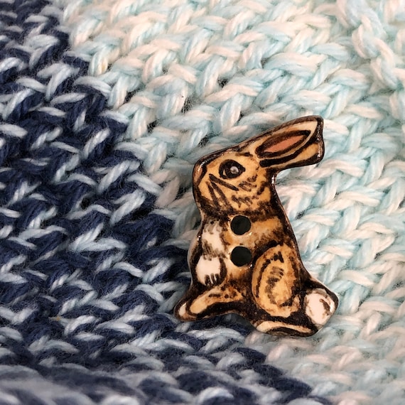 Brown Bunny Button (Standing)
