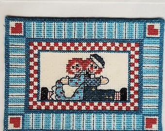 Raggedy Ann & Andy Miniature Rug Cross Stitch Pattern, 22 Count Fabric (DIY)