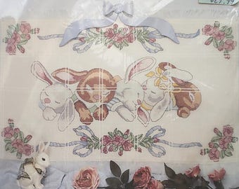 Cross Stitch Kit, Bunny Babies' Sweet Dreams by Something Special, 1991 - NIB