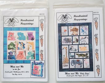 Harebrained Happenings, MOM & ME Quilting Pattern featuring Animals - At the Zoo, Baby Steps - You Choose, NIB