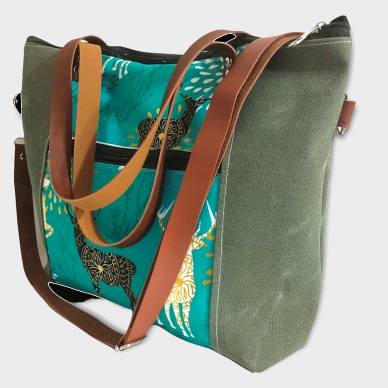 Canvas Tote Bag , Waxed Canvas Bag, Multipurpose Tote Bag , Crossbody