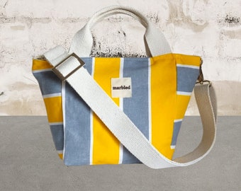 Gray Yellow Small Crossbody Bag , Small Tote Bag