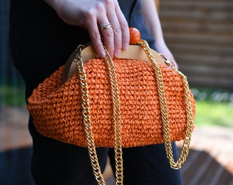 Orange Clutch  Bag _ Women Clutch Bag