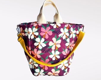 Floral Tote Bag , Adjustable Strap  Crossbody Bag , Weekender  Bag , Shoulder Bag , Large Shopping Bag ,   Handbag , Diaper Tote Bag