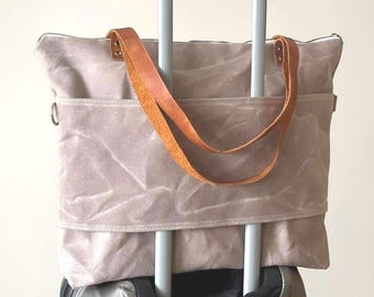 Handgefertigte Gewachste Canvas Leder Reisetasche, Weekender Arbeit Handgemachte Tasche (Personalisiert)