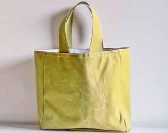 City Waxed Canvas Shoulder Bag , Large Tote Bag