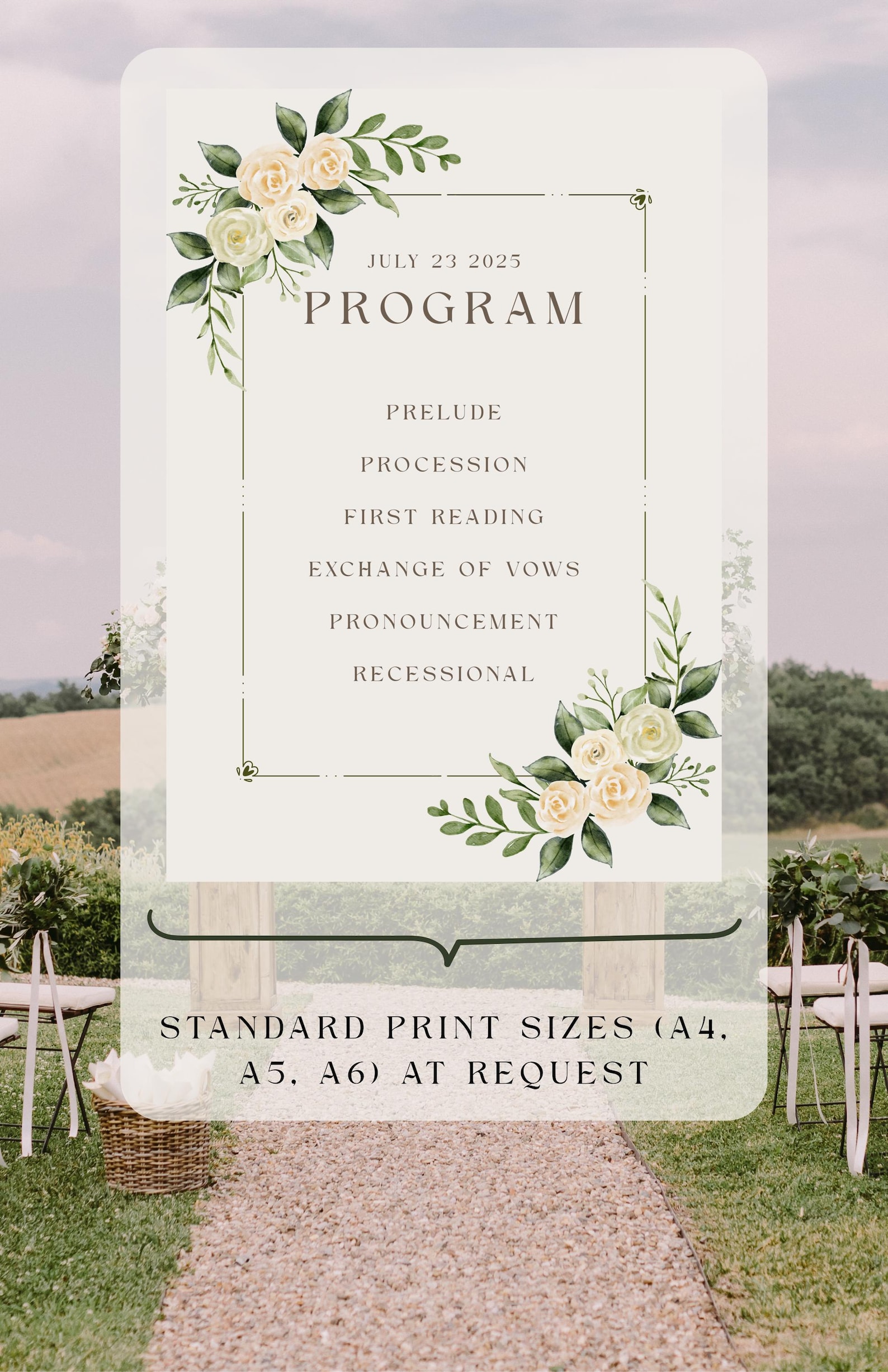 Customizable Floral Event Program Template (digital Download) - Etsy