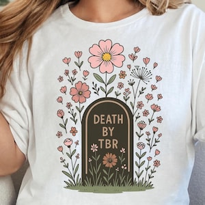 Death by TBR PNG, Book Lover Gift, To Be Read List Design, Booktok Sticker, Bookish Gift Idea, TBR Game, Reader Gift, Bookstagram Png