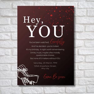YOU-Inspired Birthday Invitation | Inspired by YOU series Birthday Party Invitation |  Dark Humour Themed Party | Digital Invitation