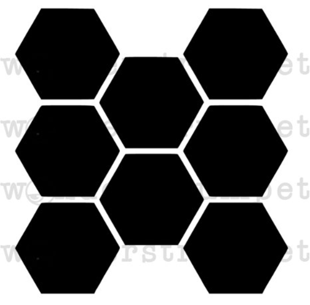 Large Hexagon Grid Stencil Etsy Large Hexagon Grid Stencil Etsy
