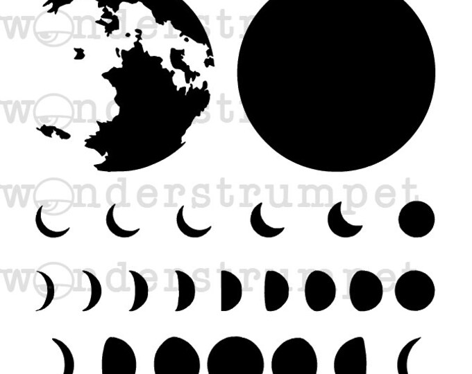 Full Moon and Phases Stencil - Etsy