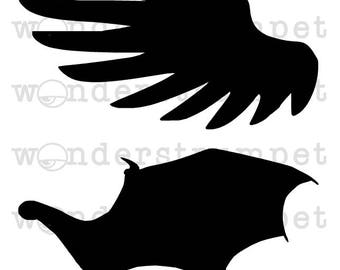 Good vs Evil Wings Stencil