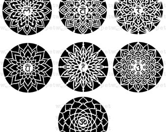 Full Set of Chakra Mandala Stencils