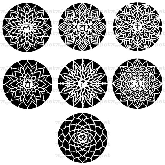 Full Set of Chakra Mandala Stencils 