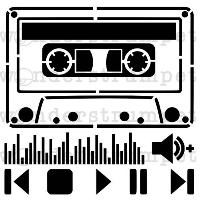 Mix Tape Cassette Stencil Etsy