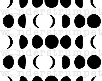 Tiled Moon Phases Stencil