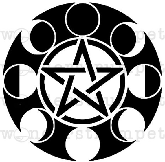Witches' Moon Pentacle and Moon Phase Stencil Etsy