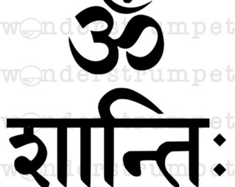 Om Shanti Sanskrit Stencil