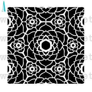 Tiled Background Lotus Stencils image 2