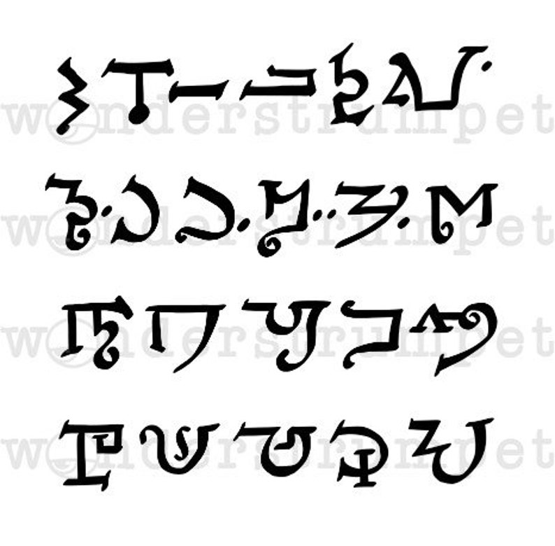 Witchy Grimoire Stencil Series: Alphabet of the Magi Script Stencil image 1