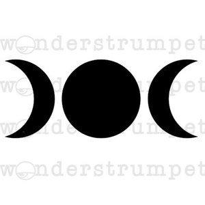 Simple Triple Moon Goddess Stencil