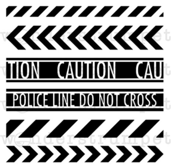 Caution Tape Stencil Etsy