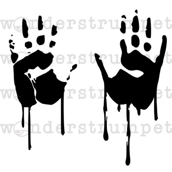 Handprints Stencil Etsy