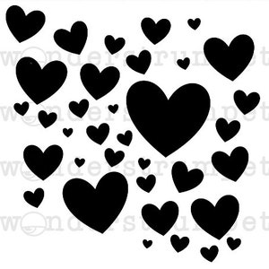 Hearts Background Stencil