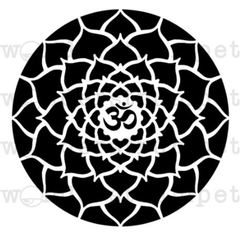 Sahasrara Crown Chakra Mandala Stencil image 1