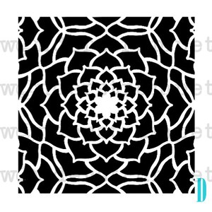 Tiled Background Lotus Stencils image 5