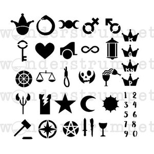 Tarot Symbols Stencil