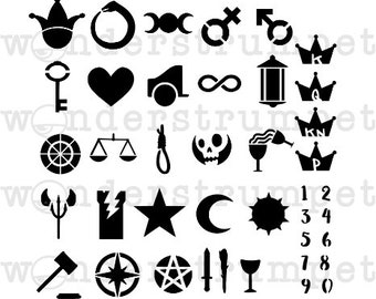 Tarot Symbols Stencil