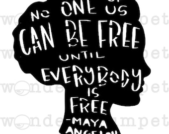 Talking Heads: Maya Angelou Quote Silhouette Stencil